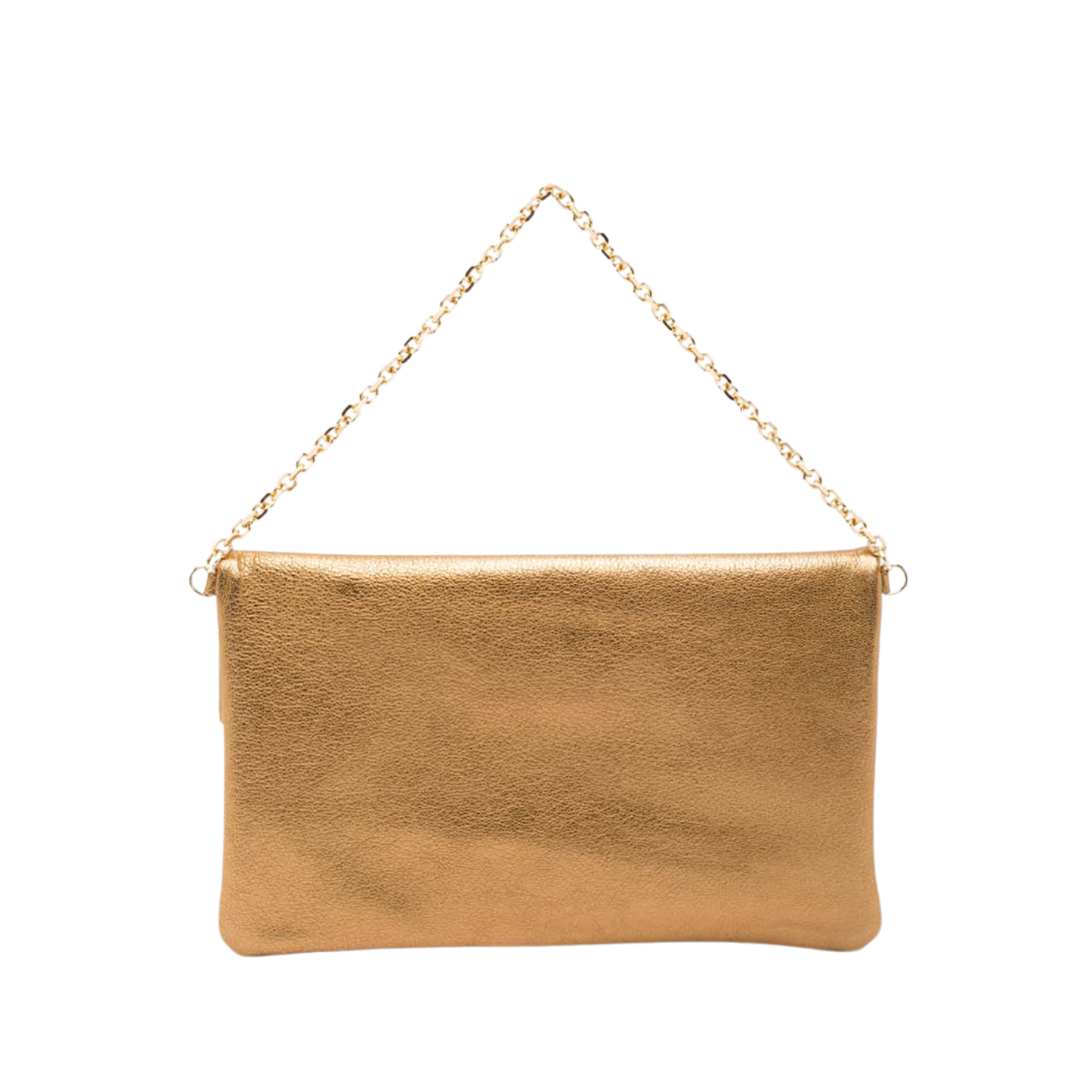 leather pochette with chain handle