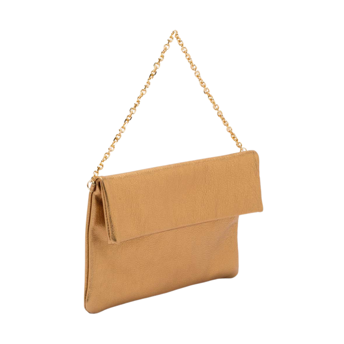 leather pochette with chain handle