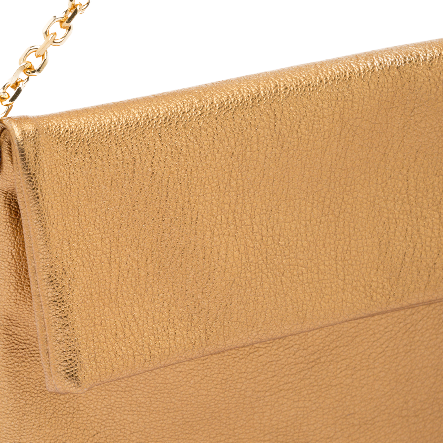 leather pochette with chain handle