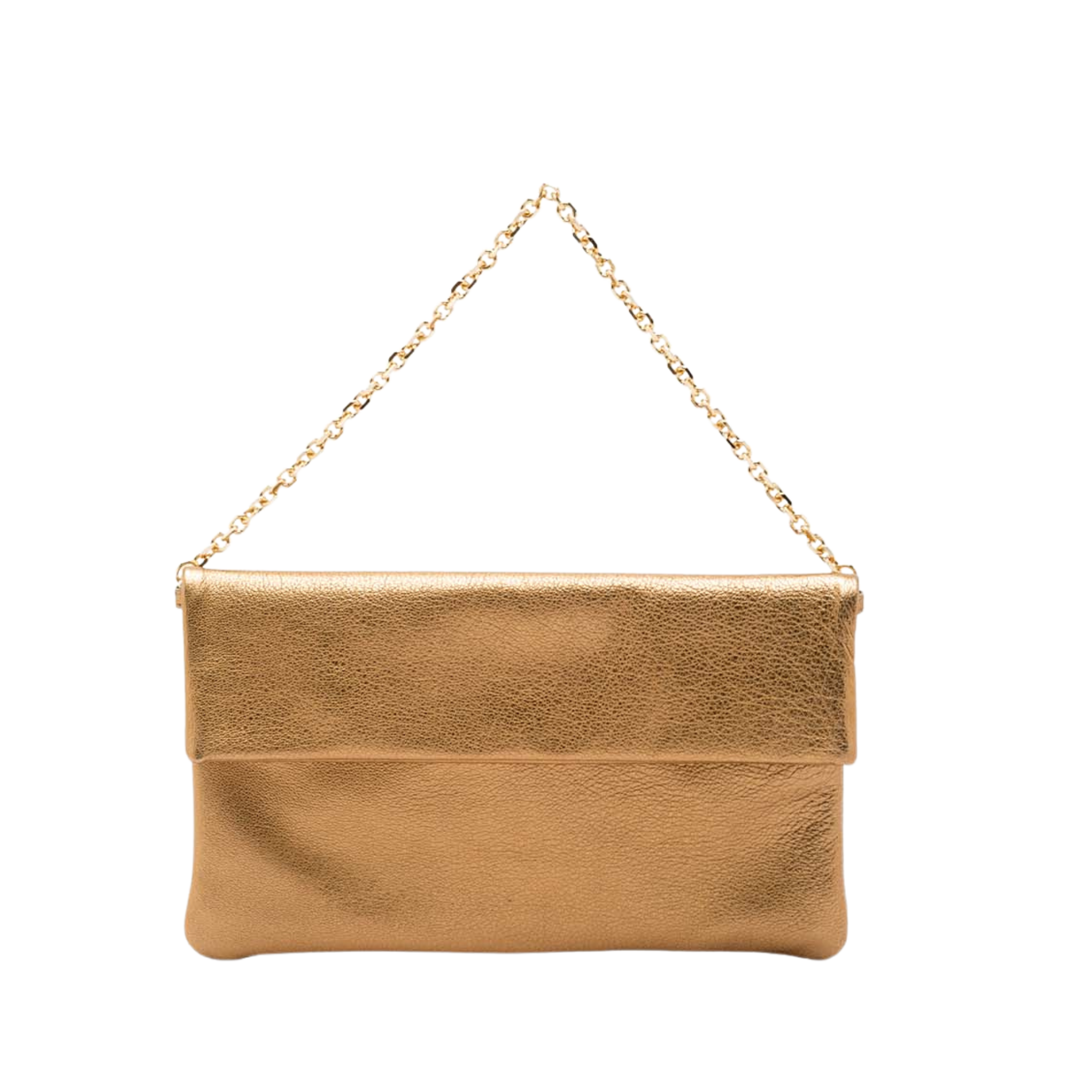 leather pochette with chain handle