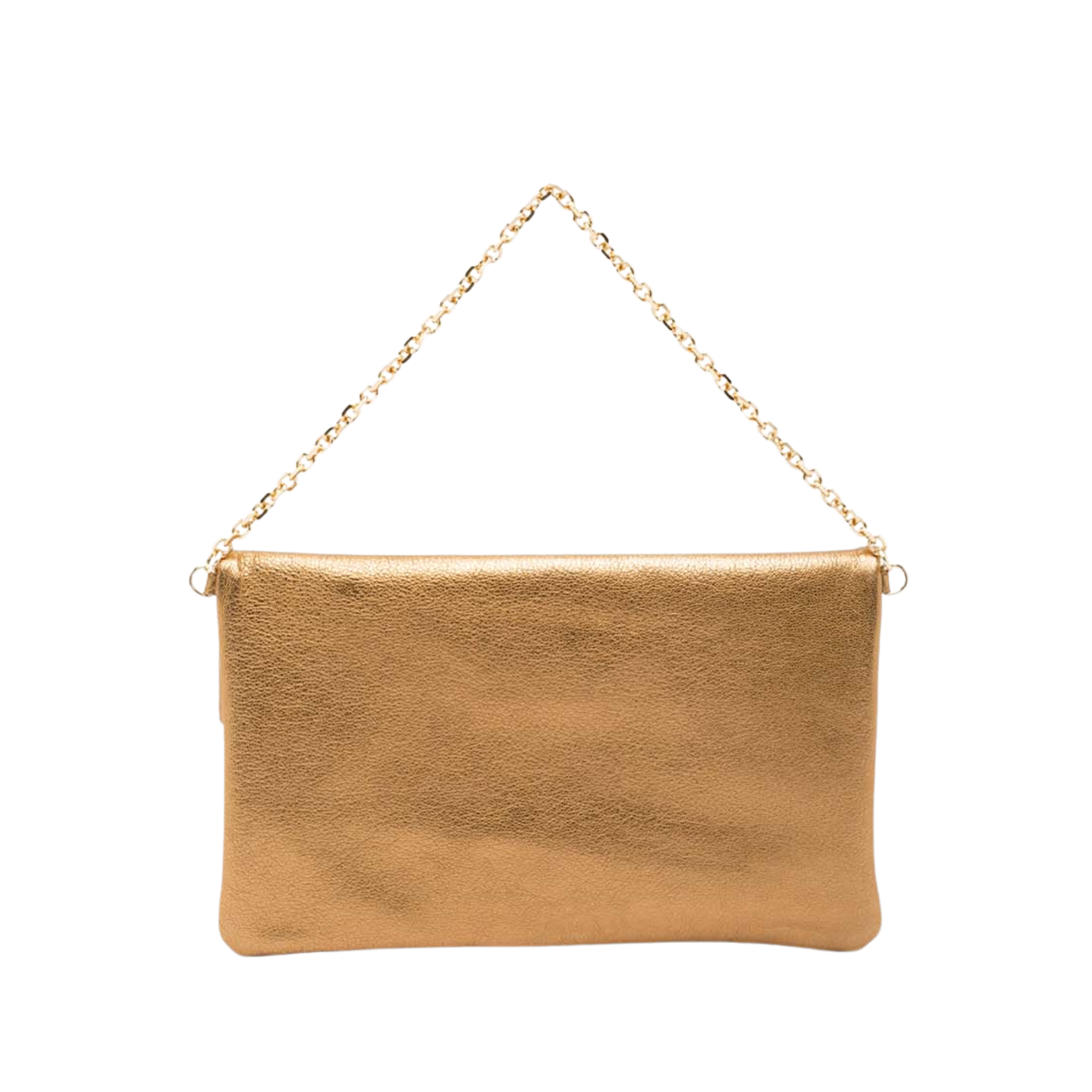leather pochette with chain handle