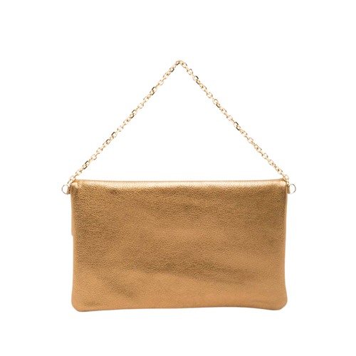 leather pochette with chain handle