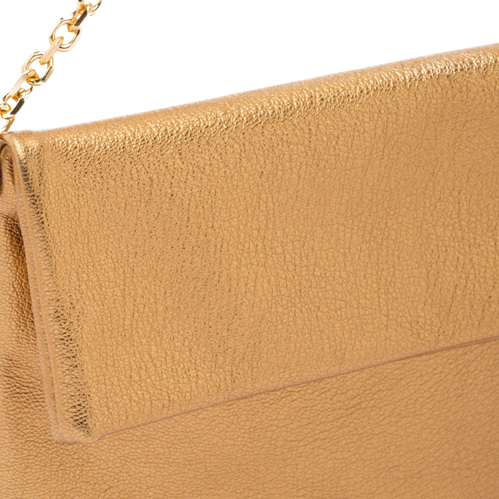 leather pochette with chain handle